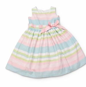 Bonnie Jean Pastel Striped Dress Size 4T Excellent Condition